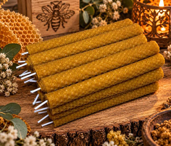 Pack 20 velas de miel 17 cm